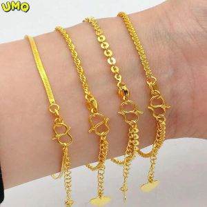 Bracelets dutyfree plaqué 100% or véritable 24k 999 bracelet femmes nouveau jaune bijoux de mode sera pendant longtemps pur 18K bijoux
