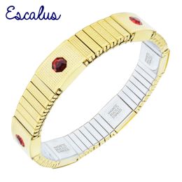 Bracelets Escalus Imitación Joya elástica Magnética para mujeres Gold de color Garleta de pulsera de pulsera Braceletas
