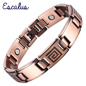 Bracelets Escalus Maze Pattern Chain Magnétique Hommes Bracelet Pour Hommes Antique Cuivre Placage Bracelet Bio Cadeau Messieurs Bracelets De Charme