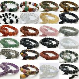 Pulseras Facetadas Jaspe Ojo de Tigre Labradorita Goldstone Cristal Cornalina Aventurina Arena Azul Unakita Cuentas Pulsera Elástica WFH468