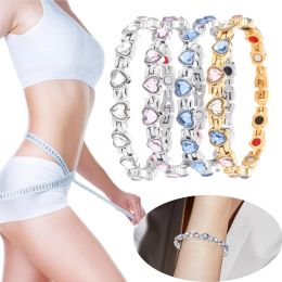 Bracelets Fashion Love Heart Cumbic Zirconia Perte de poids Maignants d'énergie Bracets Slimming Bracelets pour femmes