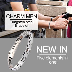 Armbanden Mode Tungsten Staal Mannen Magnetische Therapie Armband Stress Verbeteren Slaap Armband Charm Anion Armband Man Armband