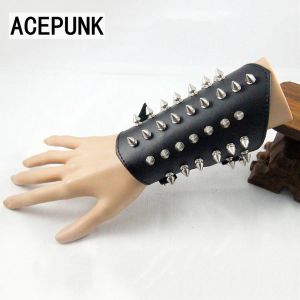 Pulseras Moda Longitud de la muñeca Cadena de mano No convencional Spike Soporte de muñeca Cadena de mano Pulsera negra Rock Pulsera unisex Joyería de los hombres