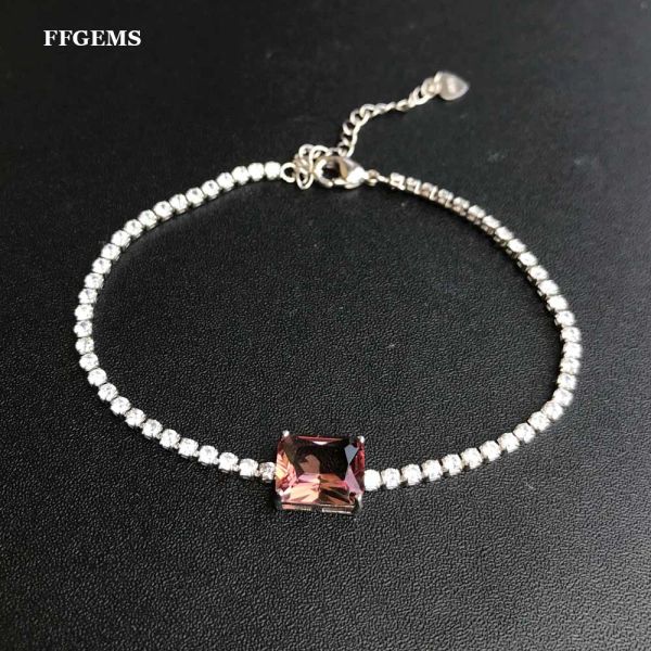 Bracelets ffgems Zultanita Turmalina Cambio de color diamante Diamond Bangle Charmet Pulseras Pulseras de oro Silver Joya fina al por mayor