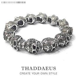 Armbanden Fleur-de-Lis Lily Skull Punk Bead Merk Zilver Mode Europa Stijl Sieraden TMS Bijlx Gift voor Mannen Vrouwen