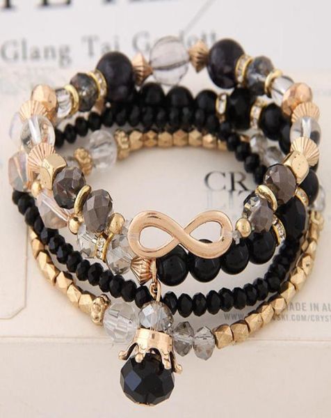 Bracelets pour femme Bijoux lunettes pierre perles Bracelets Bracelets or une Direction multicouche élastique charme Pulsera GC1778130713