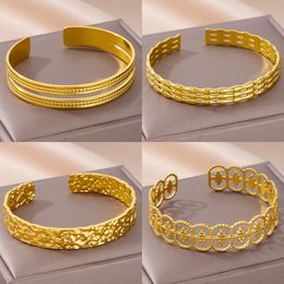 Bracelets para mujeres acero inoxidable 24 Estilo Apertura de lujo de lujo Joyería para mujeres Regalo 240423