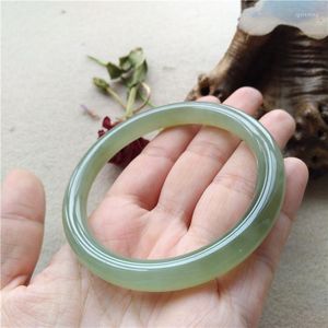 Armbanden genunine Hetian Green Jade Bangles Handcarved Jadeite Bracelet Real Natural Stone Toevoegen Certificaat
