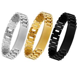 Bracelets Couleur or en acier inoxydable chaîne lien sangle Bracelets pour hommes Couple métal bracelet hommes charme bracelet brassard Homme bijoux