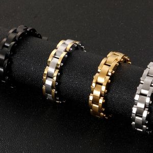 Bracelets Bracelets en acier inoxydable plaqué or pour hommes, chaîne de 11MM, bijoux pour hommes, meilleurs amis, cadeaux pour fête d'anniversaire