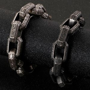 Armbanden Zware Roestvrij Stalen Armband Mannelijke Vintage Patroon Heren Armbanden 2020 Metalen Armbanden Voor Mannen Hand Sieraden Geschenken Voor Man Hem