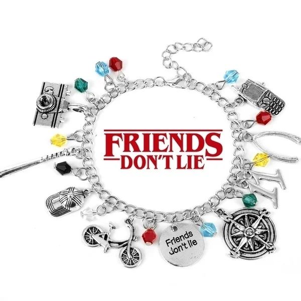 Pulseras Hot STRANGER THINGS Friends Don't Lie Charm Boho Pulsera Pulsera Joyería de película