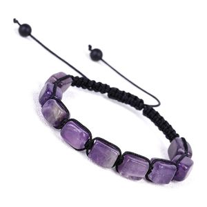 Armbanden onregelmatige Rechthoek Agaat Lapis Lazuli Amethist Tijgeroog Natuursteen Geweven Chakra Armband Voor Vrouwen Yaga Bradelet