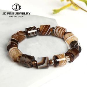 Bracelets jd authentique 12 mm dentelle naturelle dentelle agate bracelets hommes faits à la main