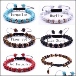 Bracelets Bijoux 10pcs / lot Bracelet Chakra Hommes Lave Noire Guérison Nce Perles Reiki Bouddha Prière Pierre Naturelle Yoga Femmes Bijou Perlé, Stra