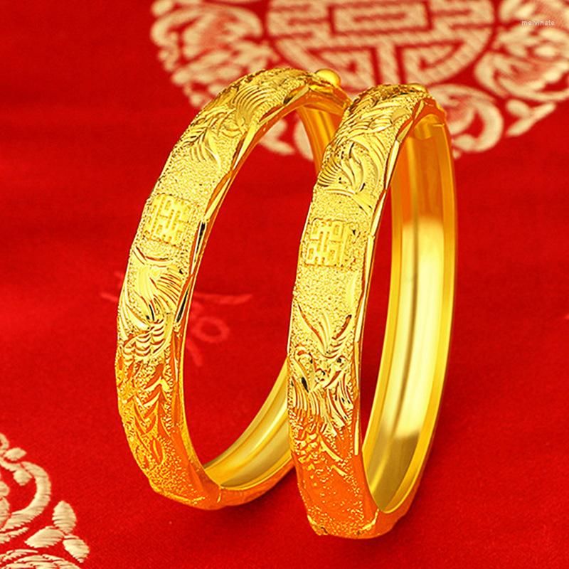 Bracelets bijoux boucle double bonheur dragon et bracelet phoenix bracelet gof de femmes sauvages pour femmes plaqu￩es or