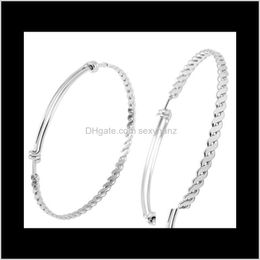 Armbanden sieraden druppel levering 2021 ijb0273 groothandel 200 stks/lot 316L roestvrij staal verstelbare armband uitbreidbare gedraaide bangle voor wome