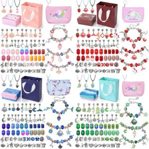 Armbanden sieraden maken kit bedelarmband ketting heden legering kralen set diy speelgoed voor kinderen armbanden verjaardagscadeaus voor meisjes nieuw