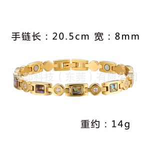 Armbanden sieraden rechte pure dames 18K gouden zirkoon creatief eenvoudige magnetische titanium armband
