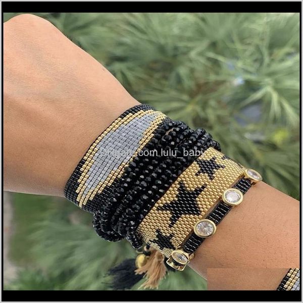 Bracelets Jewelryturkish Evil Eye Bracelet Miyuki para mujeres joyas M￩xico Pulseras Star Crystal Armband Handmband Strands Drop de