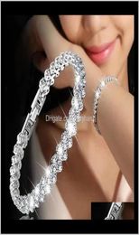 Bracelets Jewelrywhole Europe Amérique Fl Bracelet En Cristal Bracelet Tennis Diamant Style Sier Bracelet Pour Femmes Et Dames Drop9212169