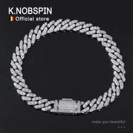 Bracelets Knobspin D VVS1 Bracelet cubain Moisanite Original Original S925 STORLING Silver plaqué 18 carats d'or blanc avec des bracelets GRA pour femmes homme