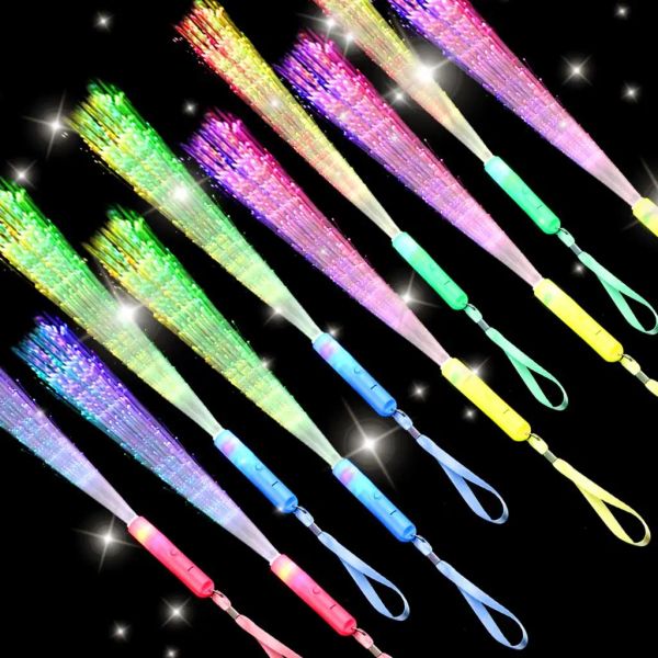 Bracelets LED LED UP UP Fiber Optic Wands clignotant des bracelets brillance de fibre de fibre