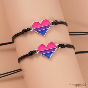 Armbanden Liefde Hart Gevlochten Armband Voor Homo Lesbische Handgeweven Verstelbare Vriendschap Sieraden Geschenken R230614