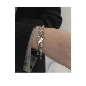 Armbanden Lover's Tears, Grey Water Drops, Cat's Eye Stone, Small Design Sense, Double Layer Love