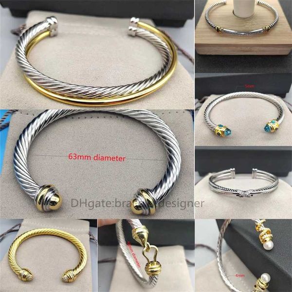 Bracelets Luxury Bangle Designer Bijoux Femme Bracelet Bracelet Câble de mode Round Head Séparation Buckle 925 STERLING Silver avec Hoop plaqué or 18K