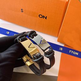 Bracelets Bracelet de bracelet en cuir de concepteur de luxe pour hommes conception de mode plaqué or 18K