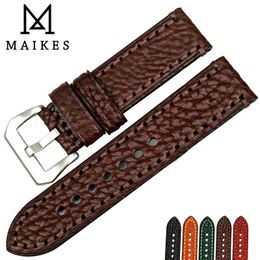 Bracelets Maikes nouveaux accessoires de montre 20 22 24 26mm Bracelets de montre en cuir de vache italien bracelet de montre marron pour bracelet de montre fossile