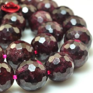 Bracelets Mamiam naturel rouge grenat à facettes perles rondes lisse pierre en vrac Bracelet à bricoler soi-même collier fabrication de bijoux perle cadeau conception