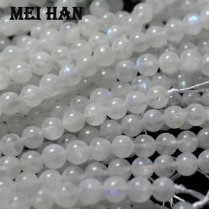 Pulseras Meihan envío gratis (1 hebras/juego) Natural Aaa 6mm + 0,4 piedra lunar arcoíris cuentas redondas lisas para fabricación de joyas diseño Diy