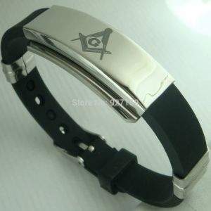 Armbanden Heren Vrijmetselarij Vrijmetselaars Mason Cool PU Lederen Bangle armband G96B