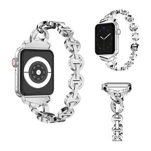 Pulseras Myl13a Correa de acero inoxidable con diamantes para Apple Watch 4 3 Band 38 42 mm Pulsera de joyería para mujer para iWatch Bands SE 6 5 40 44 mm