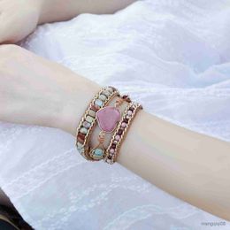 Armbanden Natuurlijke Handgeweven Combinatie Armband Voor Vrouwen Lady Heart Lucky Set Sieraden Nieuwe Mode Geschenken R230614