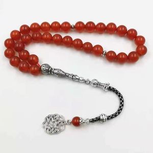 Armbanden Natuurlijke Rode Agaat chalcedoon Tasbih Islam misbaha Moslim Alles is nieuw armband gebed kralen 33 66 99 kralen steen Rozenkrans