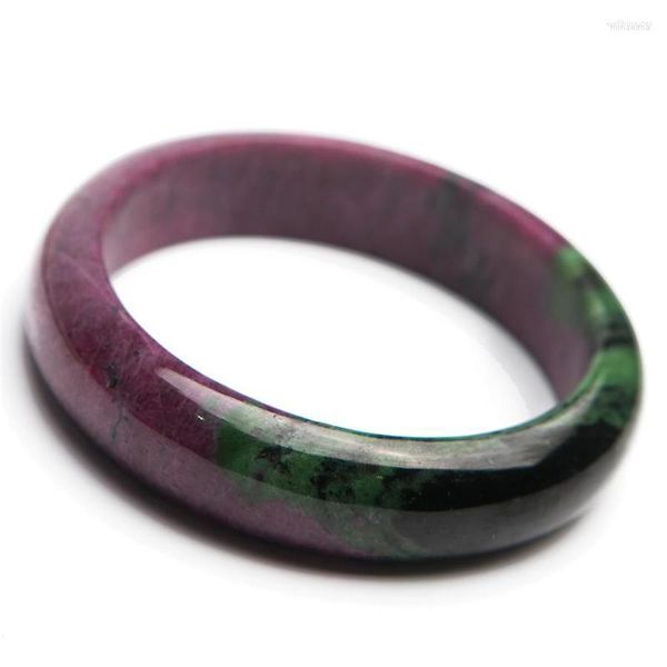 Bracelets Naturel Rubis Zoisite Pierres Précieuses Bracelets Pour Femmes Vert Rouge Mode Cristal Rond Pierre Dame Bracelet 58mm