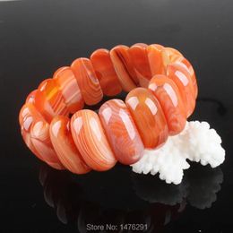 Armbanden Nieuwe Botswana Sardonyx Carneool Kralen Rekbare Armband Bangle 7.5 "L