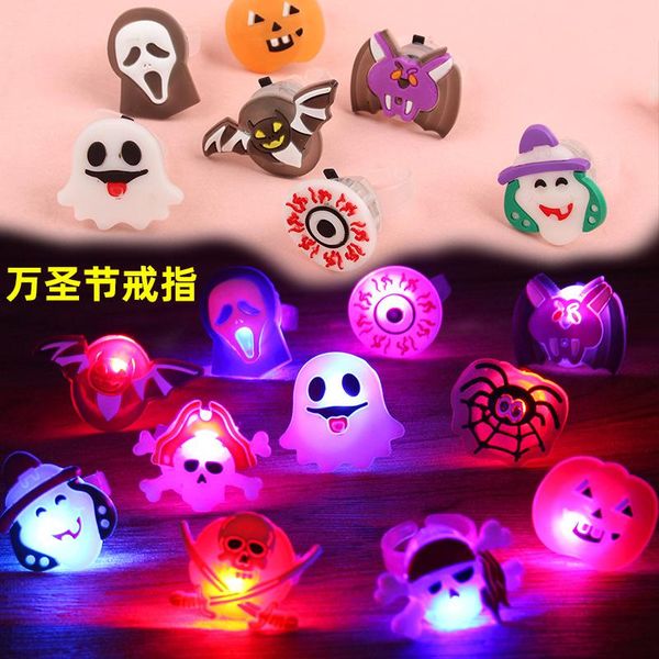 Pulseras Nueva Navidad Anillo de Halloween Resplandeciente Nochebuena Lámpara de dedo LED Flash Calabaza Pulsera luminosa Regalo para niños Juguetes al por mayor