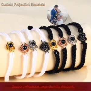 Armbanden Nieuwe Geïllustreerde Projectie Ketting Hond Hanger Klauw Huisdier Dier Mark Aanpasbare Foto Naam Memorial Sieraden Cadeau voor Vrouwen Mannen