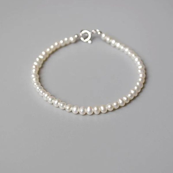 Bracelets nouvelle perle blanche d'eau douce naturelle 56MM Bracelet de perles de pomme de terre