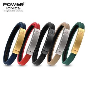 Armbanden Nieuwe Power Ionics Prisma Morandi Kleuren 2000 Anionen Hologram Germanium Magnetische polsband Armband Balans Menselijk lichaam Energiecadeau