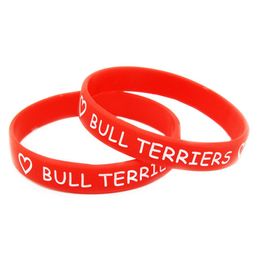 Pulseras OBH 50PCS Love Bull Terriers Pulsera de silicona Brazalete de goma Regalo