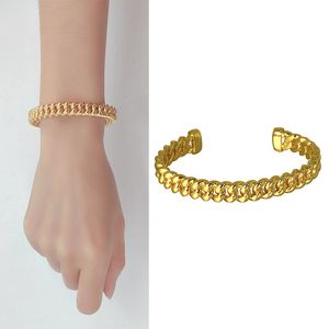 Armbanden bij de hand voor vrouwen koper metaal goud kleur armband vrouwen trendy sieraden feest vakantie geschenken paar mode armbanden