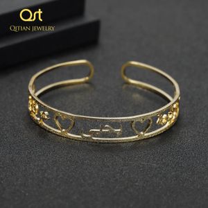 Armbanden Gepersonaliseerde Sier/goud/rose Goud Licht Plated Frosted Arabische Naam Armbanden Aangepaste Armband voor Vrouwen Party Mode-sieraden