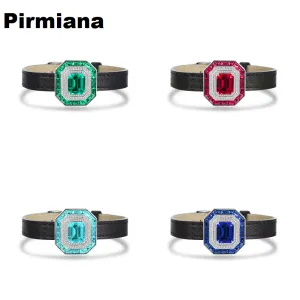 Bracelets Pirmiana nouveauté Bracelet émeraude cultivé en laboratoire pour femmes bijoux de pierres précieuses quotidiennes