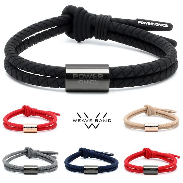 Pulseras Power Ionics WEAVE BAND Unisex Iones impermeables y pulsera de moda deportiva de germanio Regalos con letras gratis