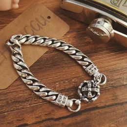Bracelets QN nouvelle tendance européenne et américaine mode rue américaine rétro fait à la main vieux Bracelet tissé solide couronne chaîne latérale